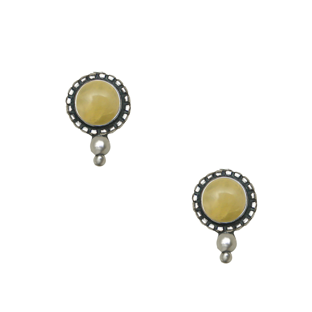 Sterling Silver Yellow Aragonite Post Stud Earrings